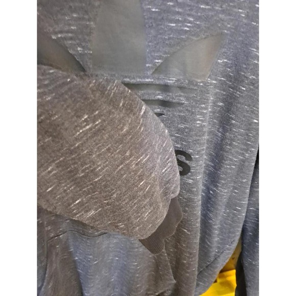 Adidas Gray Marled Hooded Sweatshirt with Adidas Logo on the Front Size S - Picture 3 of 8